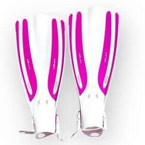 Oceanic Viper 2 Open Heel Fins, White/Pink, Regular